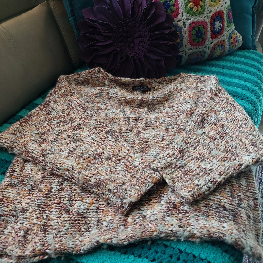 Boston Proper V-Neck Sweater in Earth Tones